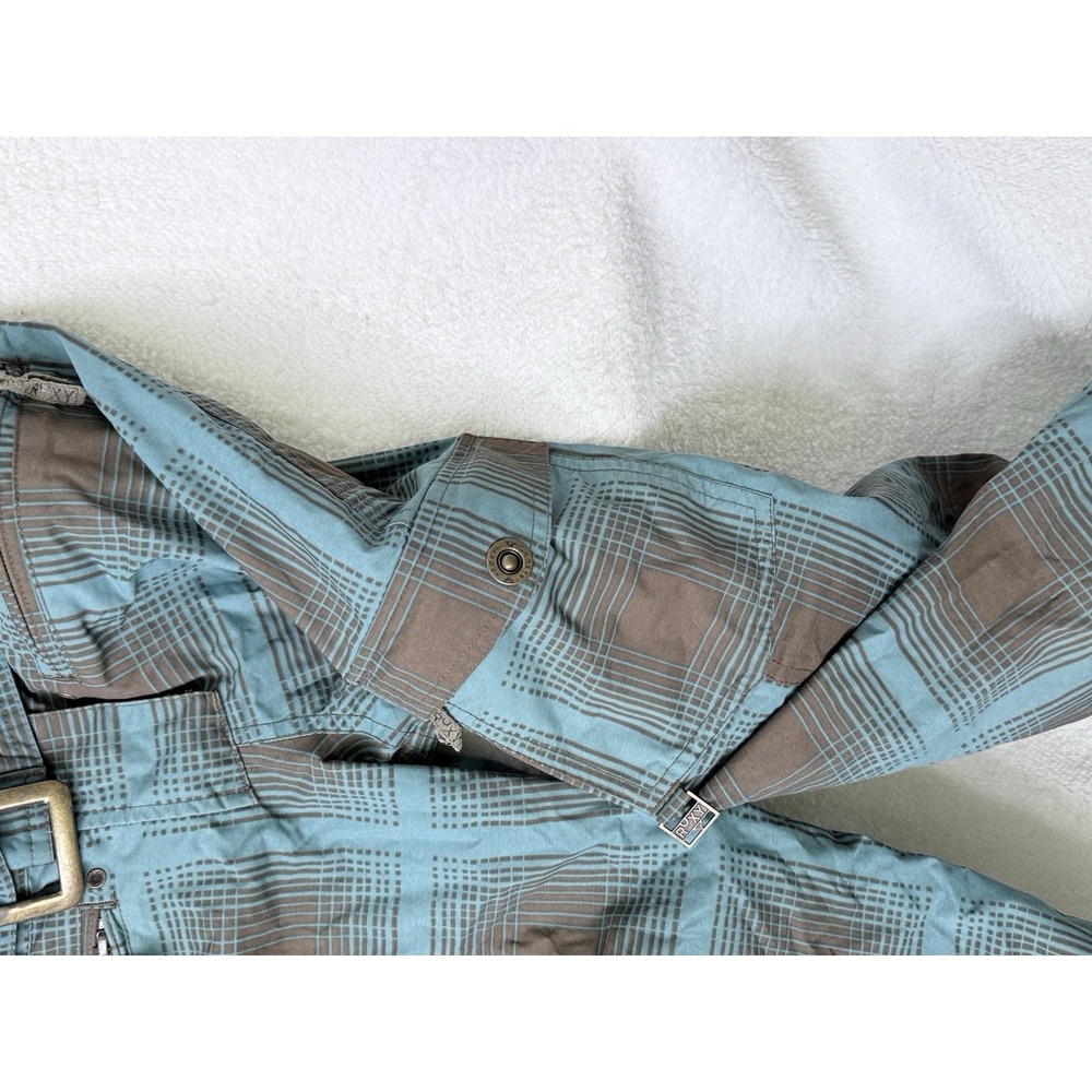 Roxy Womens Utility 5000 Snow Suit One Piece Blue Brown Plaid Ski Snowboard‎ M - Picture 15 of 16